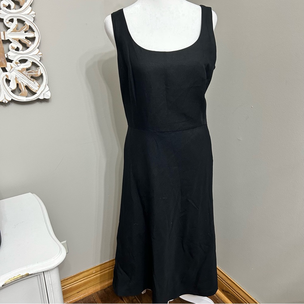 Ann Taylor Factory 6 Linen Dress Women's Black Fully Lined